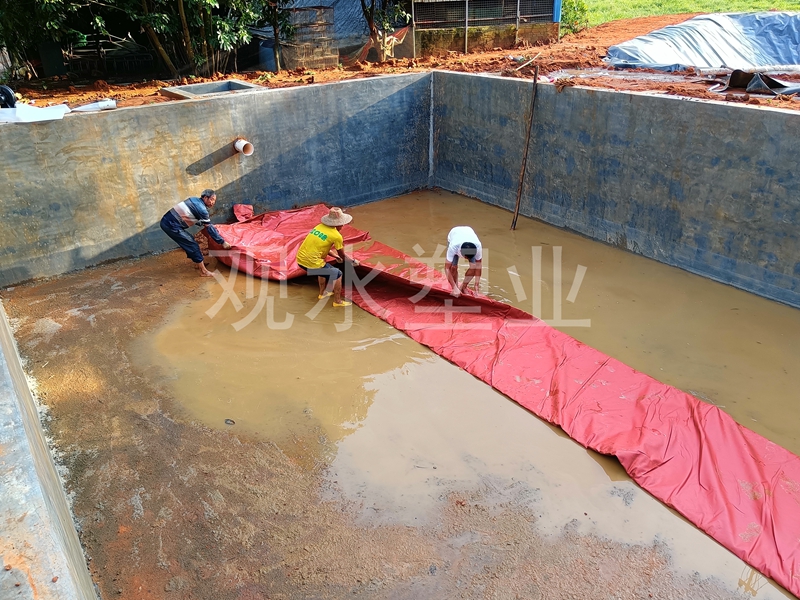 红泥沼气池铺装